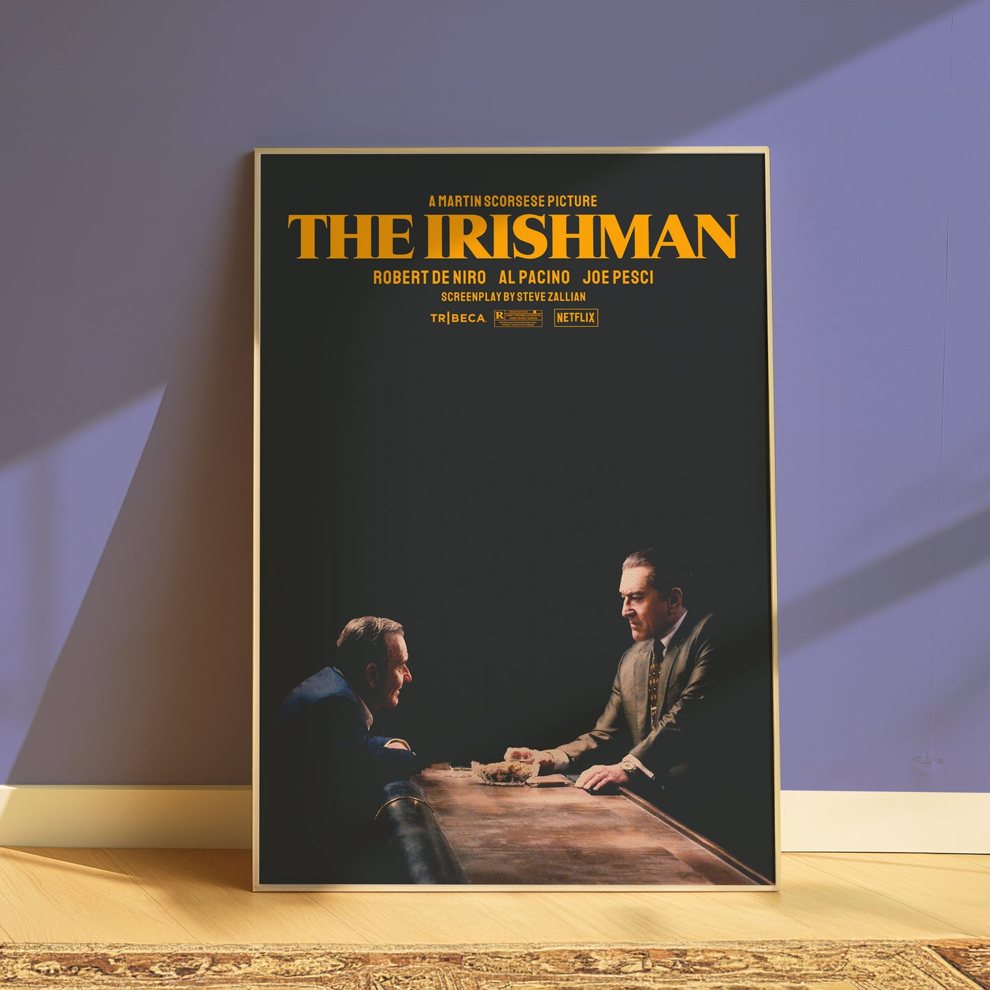 The Irishman Alternative Film Movie Poster Thriller Wall Art. Martin Scorsese movie print. Wall art for movie lovers Poster Print – Limited Edition Art for Home Decor. High quality prints for cinephile and movie lovers. A print of Martin Scorsese's movie The Irishman.
