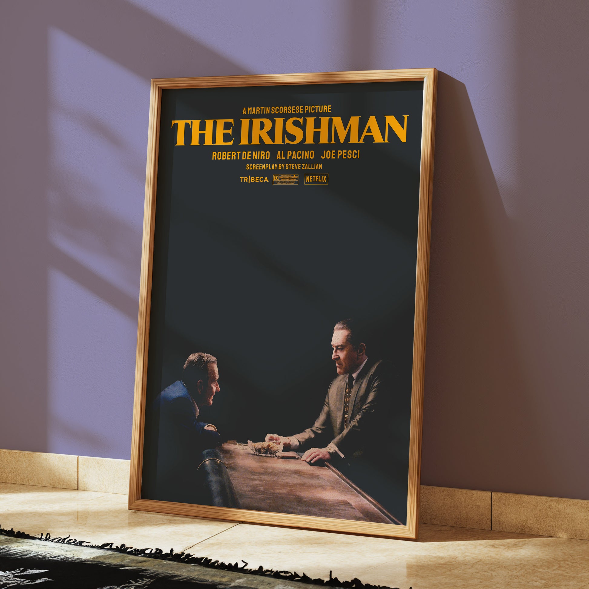 The Irishman Alternative Film Movie Poster Thriller Wall Art. Martin Scorsese movie print.  Wall art for movie lovers Poster Print – Limited Edition Art for Home Decor.  High quality prints for cinephile and movie lovers.  A print of Martin Scorsese's movie The Irishman.