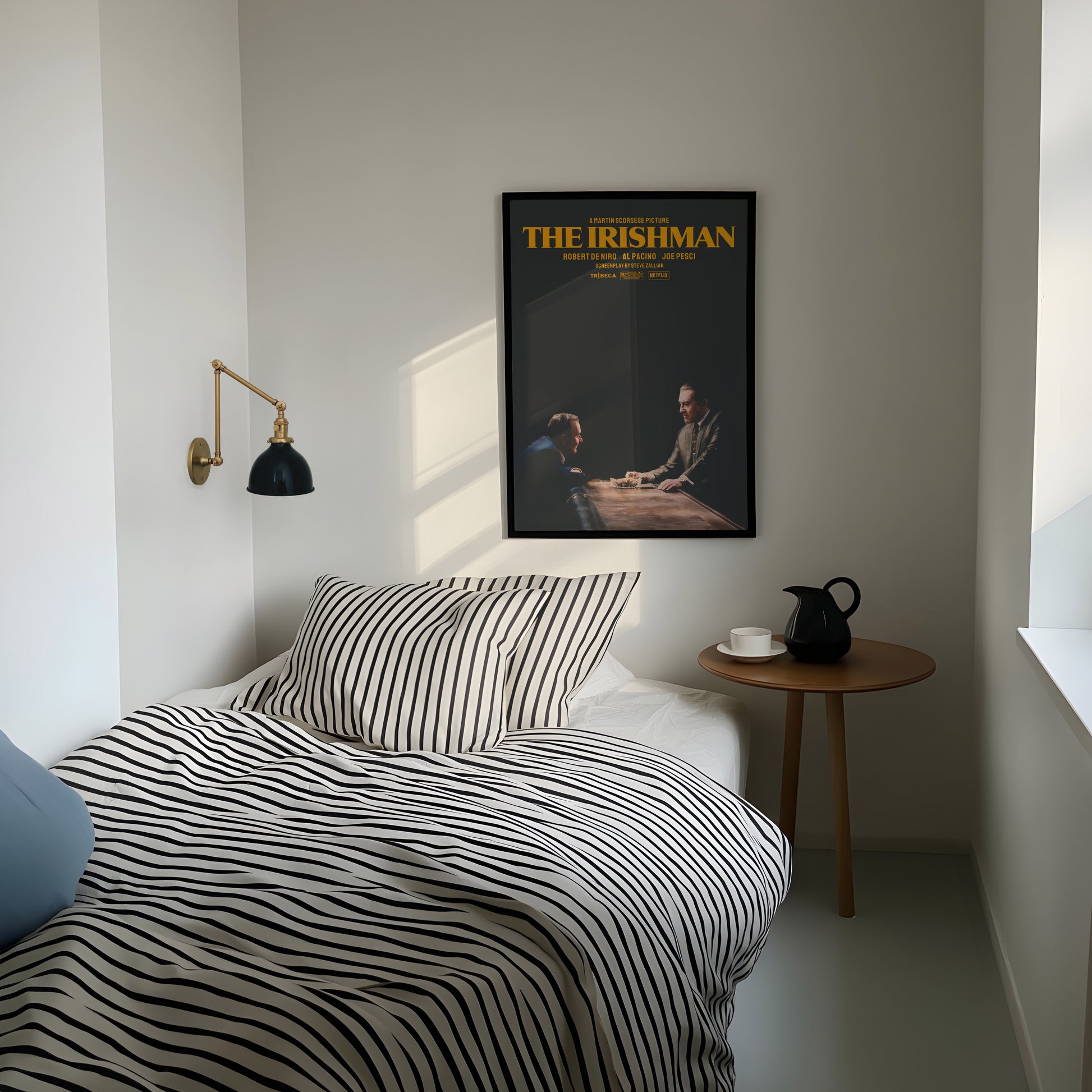 The Irishman Alternative Film Movie Poster Thriller Wall Art. Martin Scorsese movie print.  Wall art for movie lovers Poster Print – Limited Edition Art for Home Decor.  High quality prints for cinephile and movie lovers.  A print of Martin Scorsese's movie The Irishman.