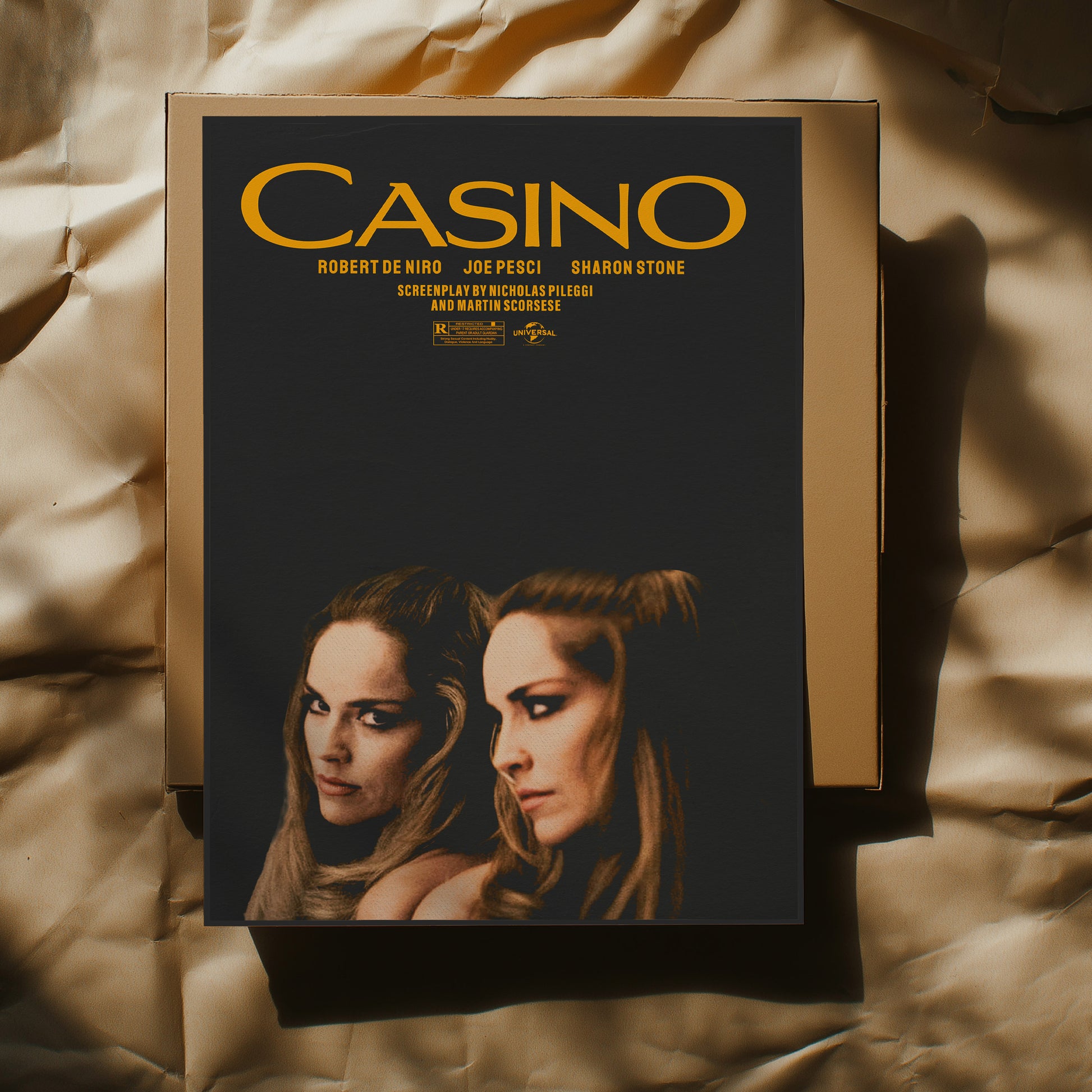 Casino Alternative Film Movie Poster Thriller Wall Art. Martin Scorsese movie print.  Wall art for movie lovers Poster Print – Limited Edition Art for Home Decor.  High quality prints for cinephile and movie lovers.  A print of Martin Scorsese's 1995 movie Casino.