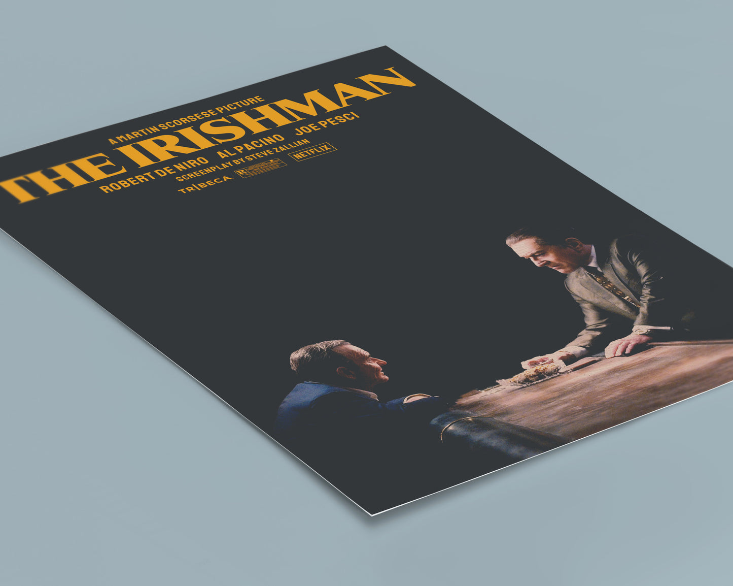 The Irishman Alternative Film Movie Poster Thriller Wall Art. Martin Scorsese movie print.  Wall art for movie lovers Poster Print – Limited Edition Art for Home Decor.  High quality prints for cinephile and movie lovers.  A print of Martin Scorsese's movie The Irishman.