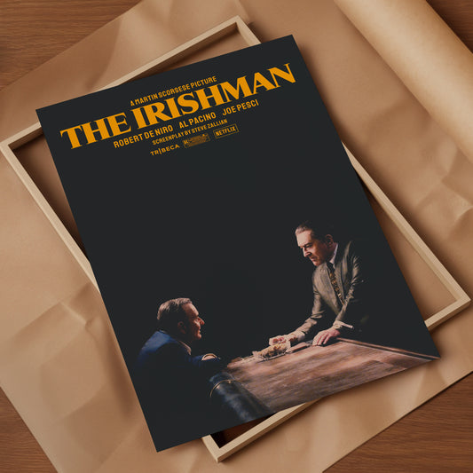 The Irishman Alternative Film Movie Poster Thriller Wall Art. Martin Scorsese movie print.  Wall art for movie lovers Poster Print – Limited Edition Art for Home Decor.  High quality prints for cinephile and movie lovers.  A print of Martin Scorsese's movie The Irishman.