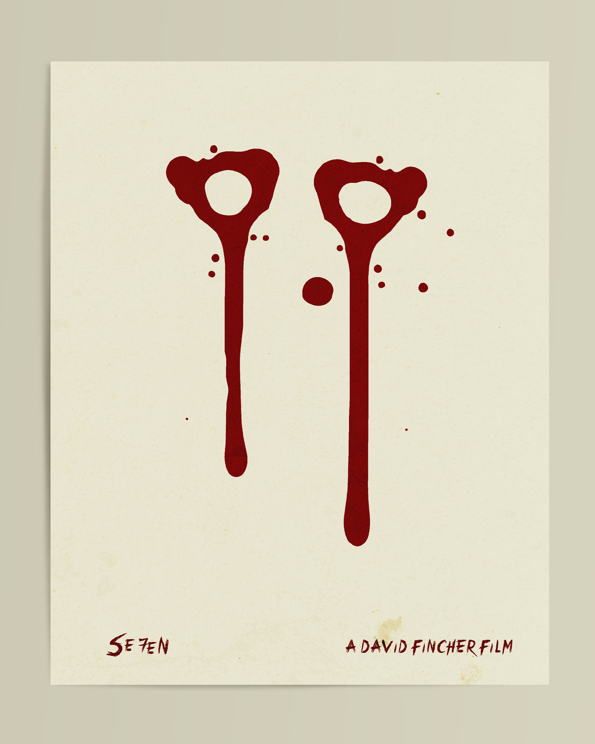 david fincher movie seven movie poster with brad pitt and morgan freeman.  Movie poster collectibles