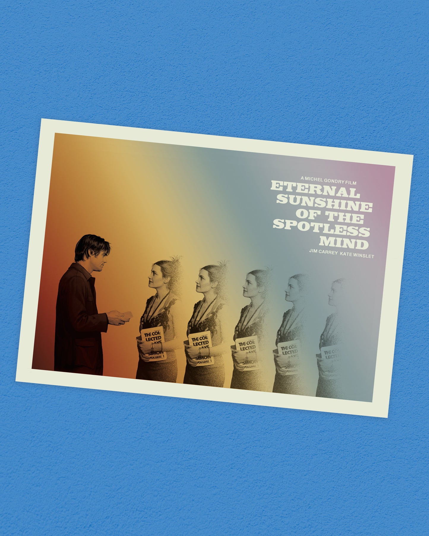 Movie poster for 'Eternal Sunshine of the Spotless Mind' with a gradient background