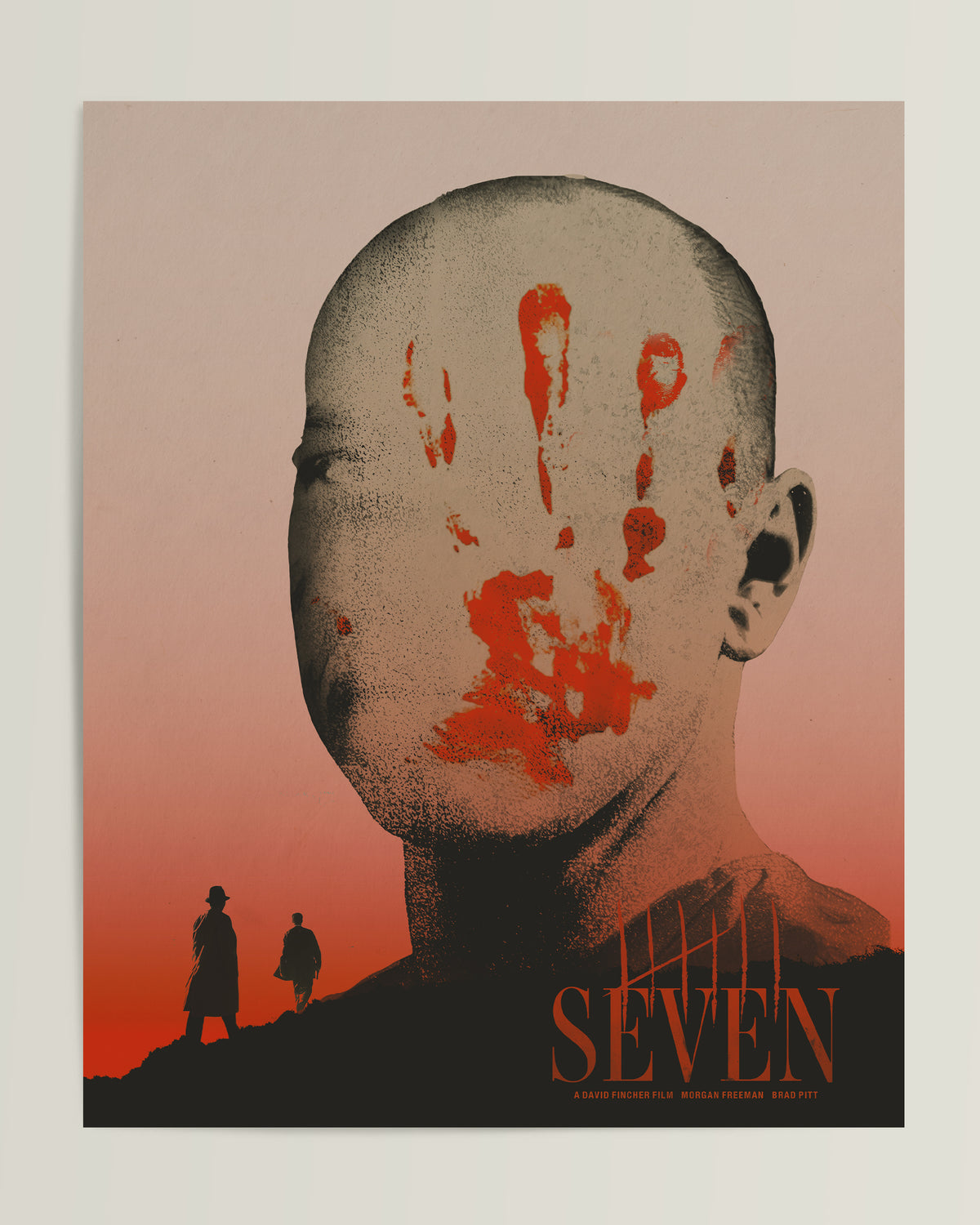 seven movie poster david fincher movie art for walls brad pitt 